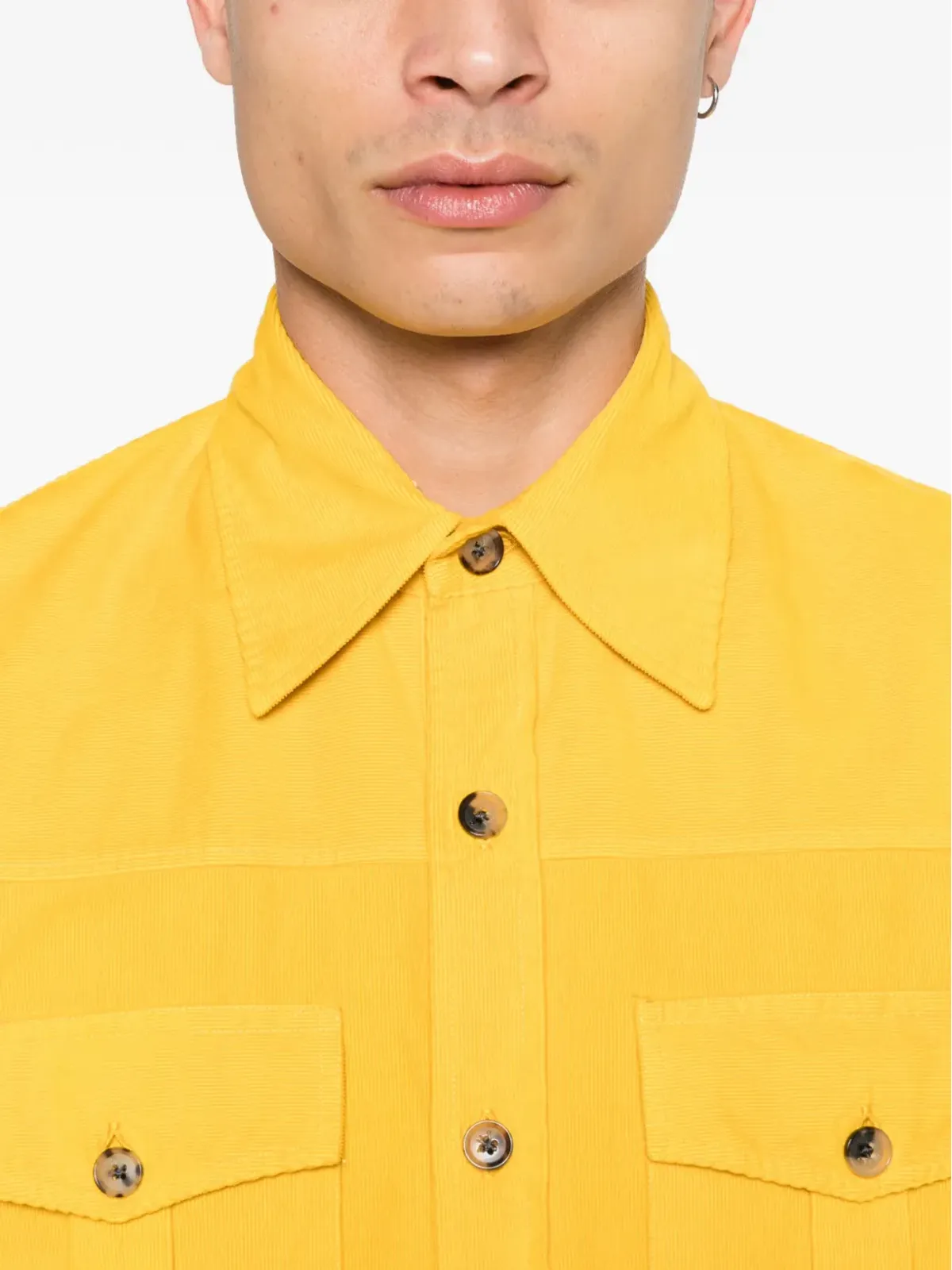Isaia チェストポケットシャツ - Yellow - 画像5