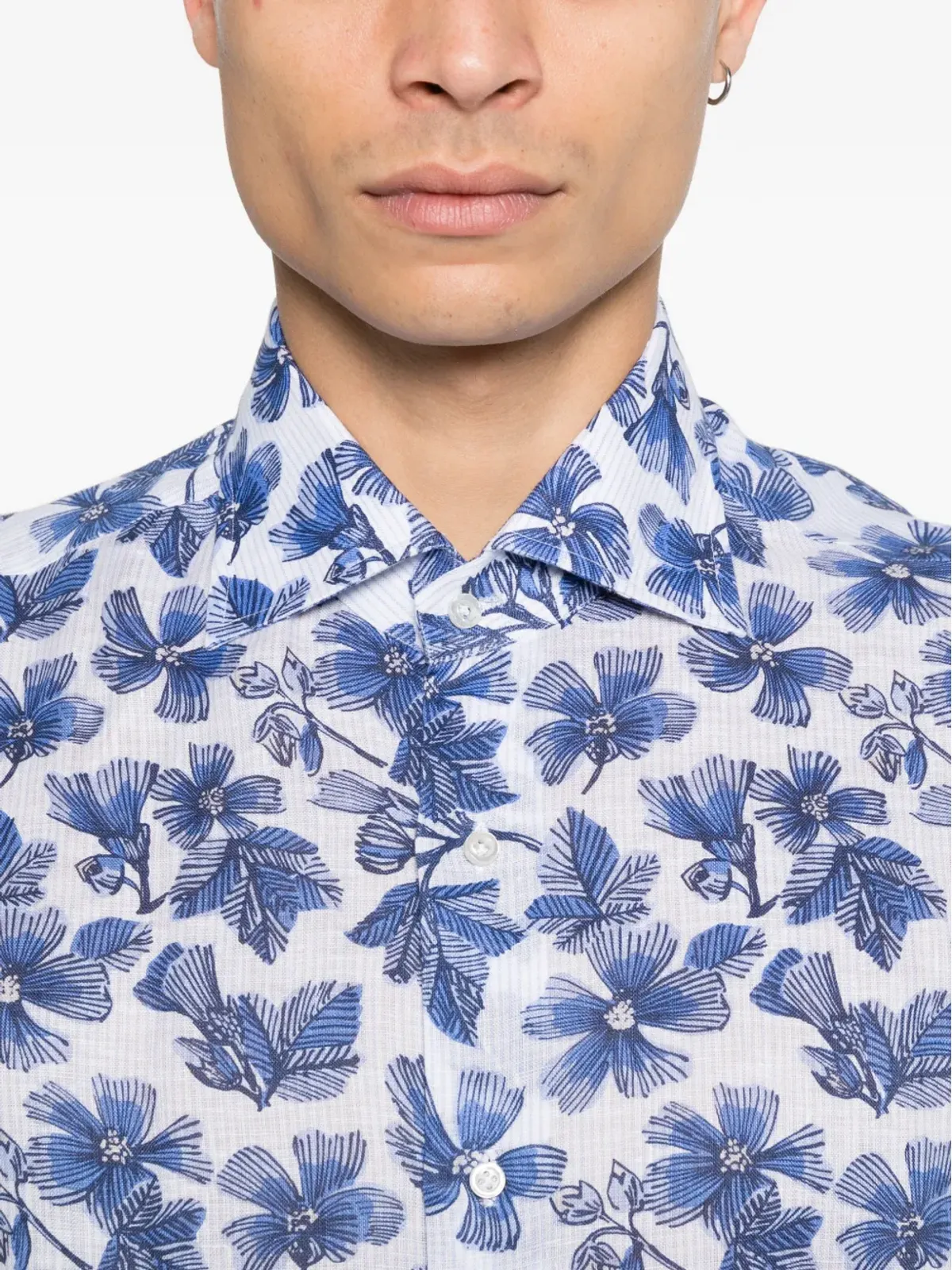 Isaia 花柄ロングスリーブシャツ - 画像5