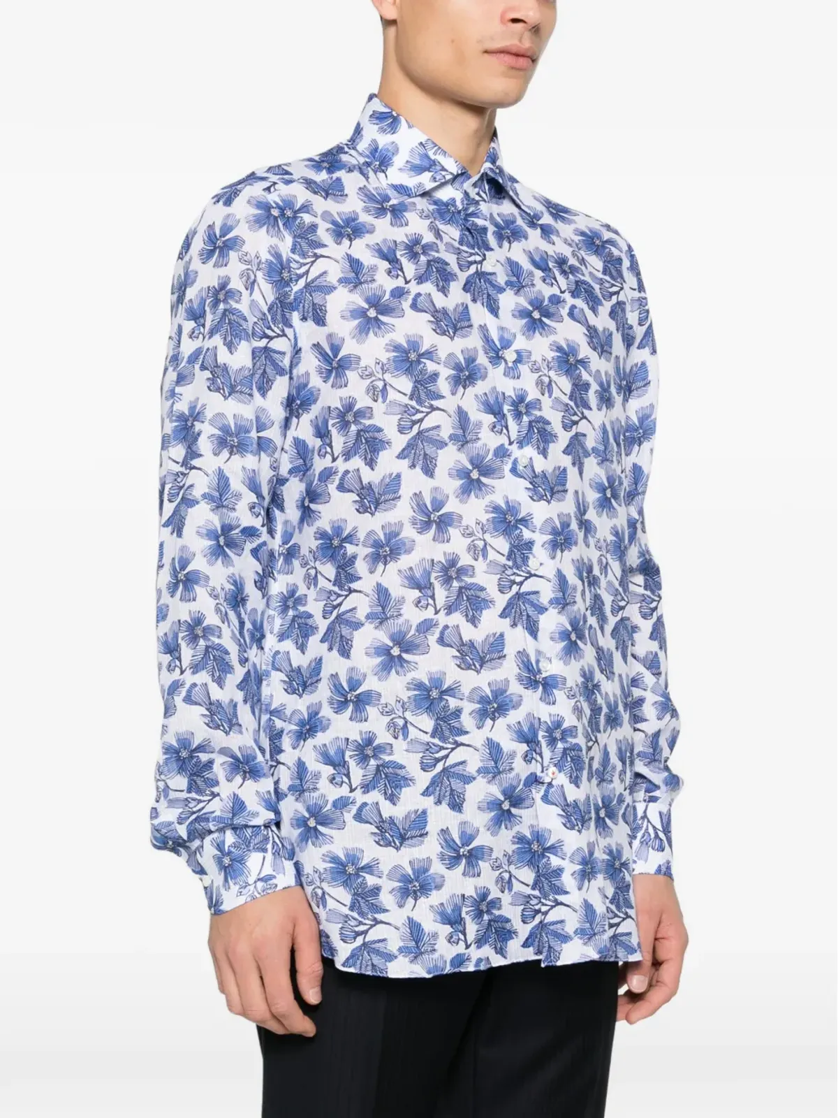 Isaia 花柄ロングスリーブシャツ - 画像3