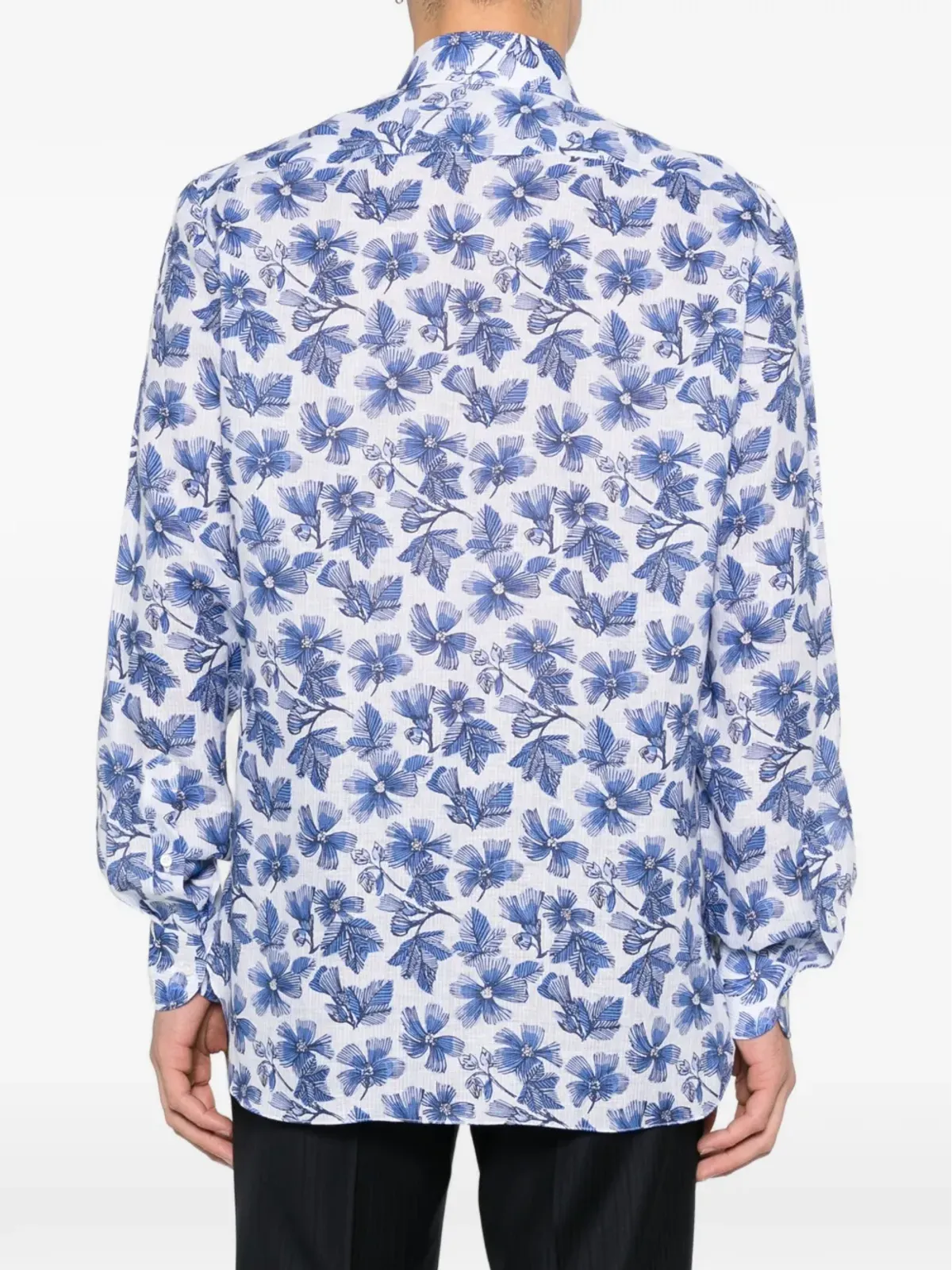 Isaia 花柄ロングスリーブシャツ - 画像4