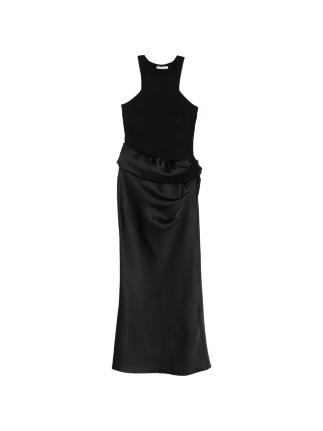 Patrizia Pepe Patrizia Pepe ブラックの流れるようなサテンのマキシドレスの商品画像