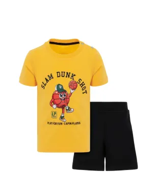 Lapin House リブ編みトリムのショーツセット - Yellow - サムネイル1