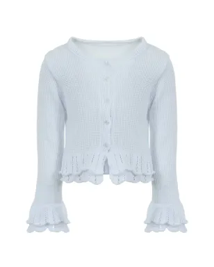 Lapin House ラッフルトリム ボタン付きコットンカーディガン - サムネイル1