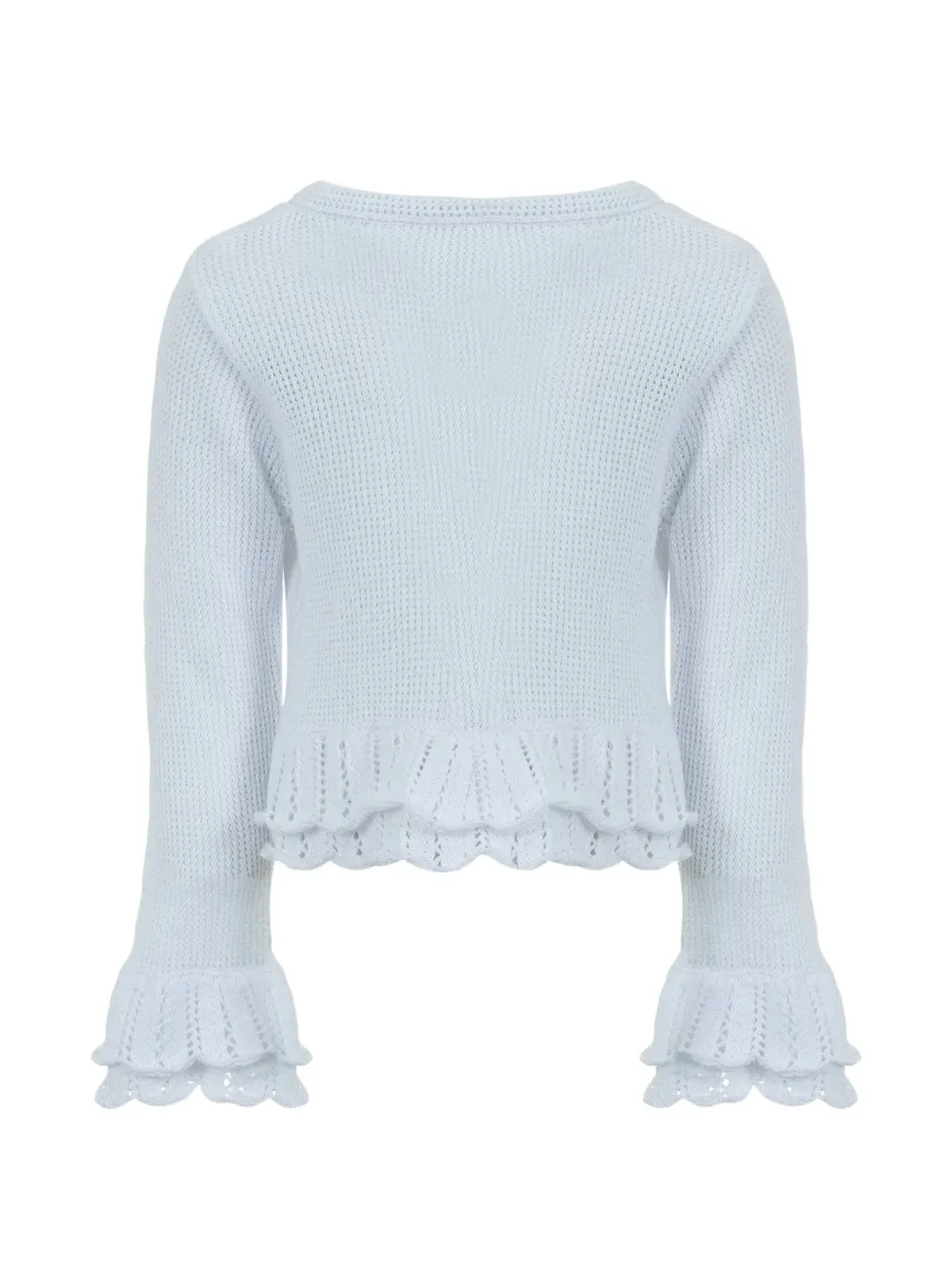 Lapin House ラッフルトリム ボタン付きコットンカーディガン - 画像2