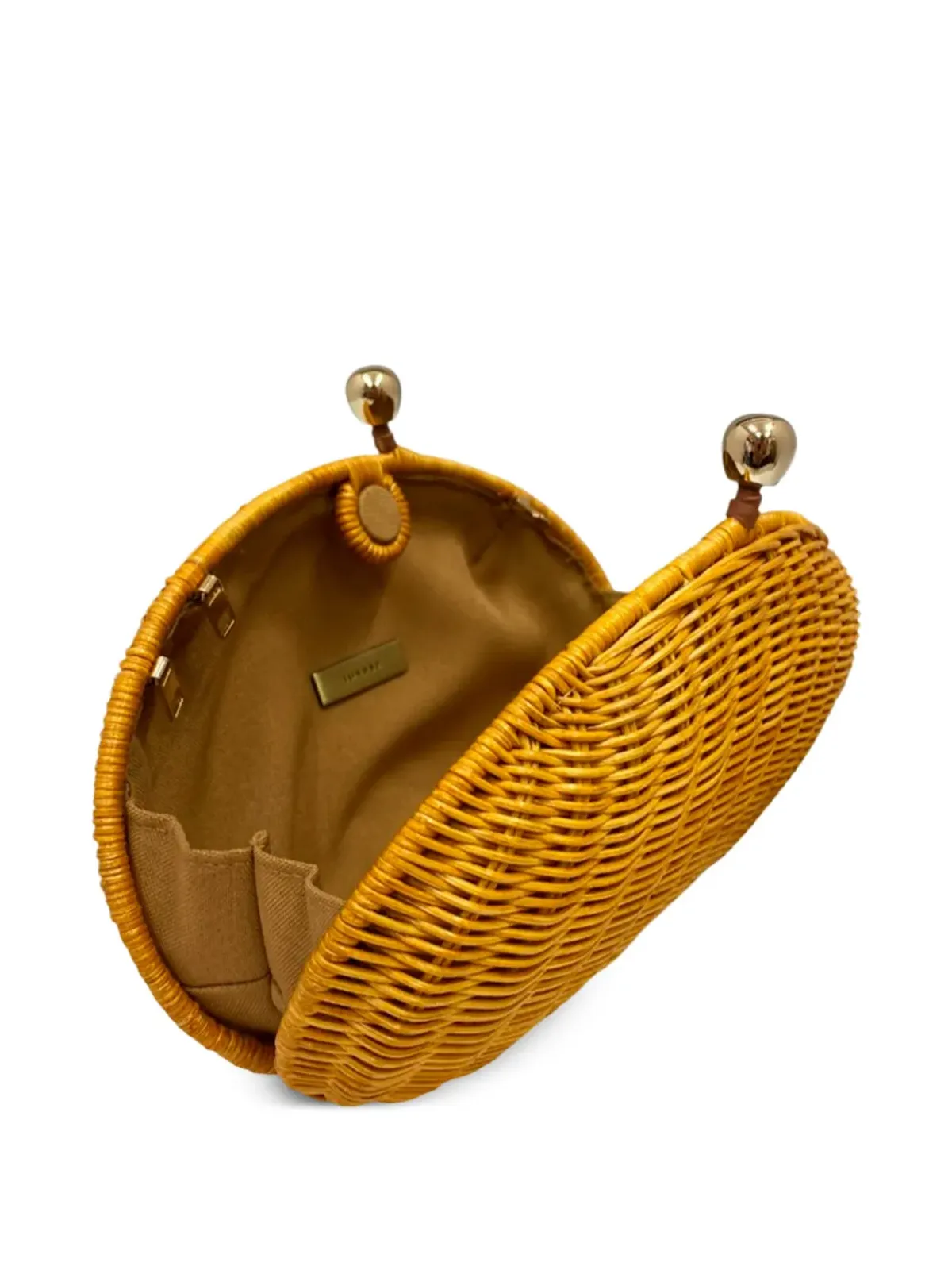 SERPUI Claire wicker clutch bag - Yellow - 画像3