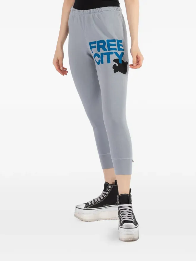 FREECITY FreeCity クロップドプリントスウェットパンツ - グレーの商品画像