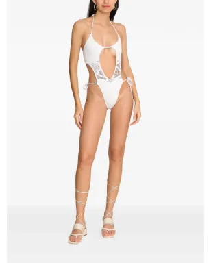 Amir Slama x Jade Picon カットアウト・タイ付き ワンピース水着 - 白 - サムネイル2