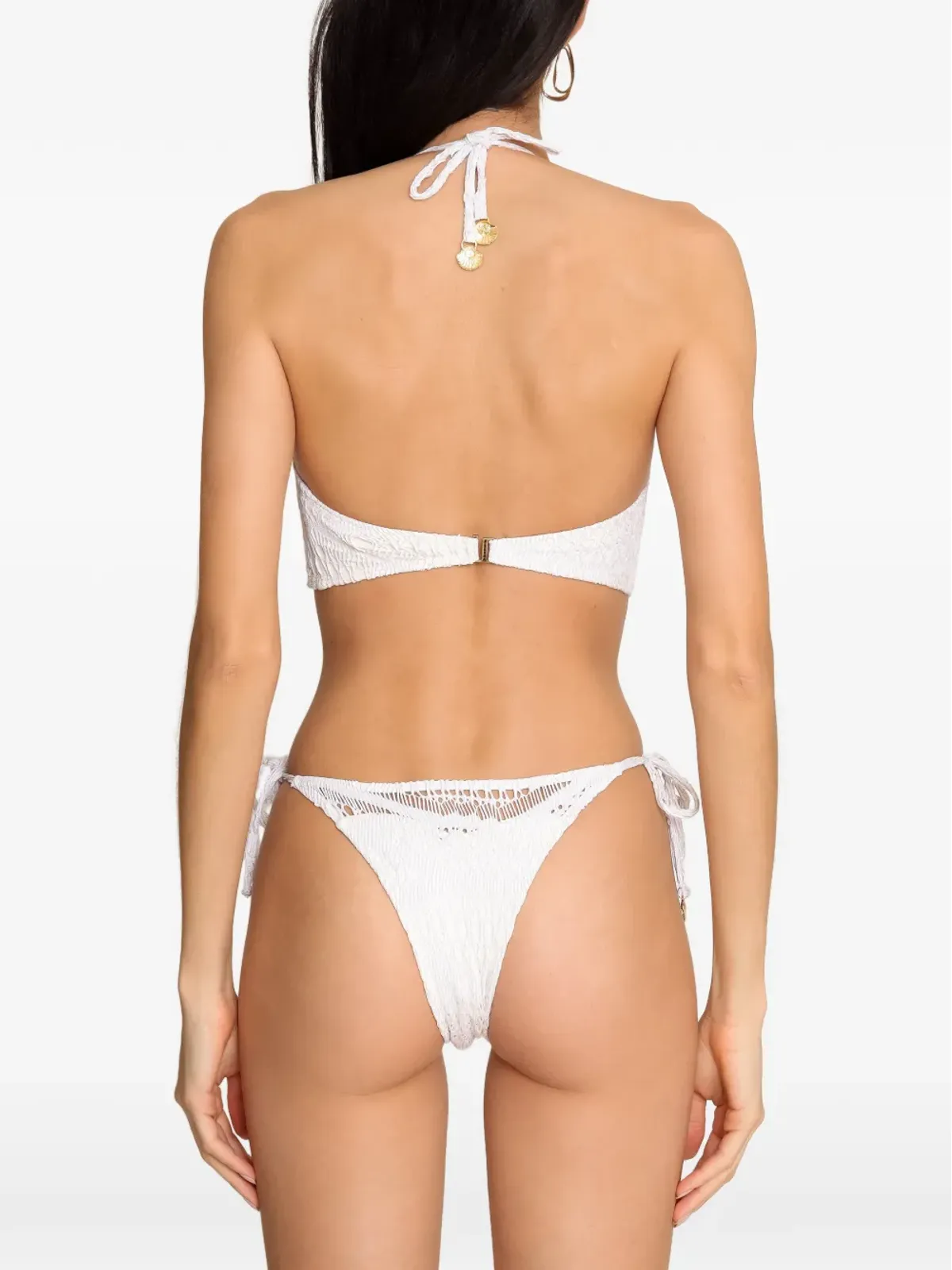 Amir Slama x Jade Picon カットアウト・タイ付き ワンピース水着 - 白 - 画像4