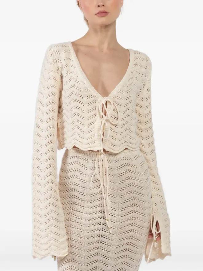 Bananhot BANANHOT Miana knitted tie shirt - Whiteの商品画像