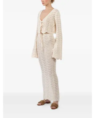 BANANHOT Miana knitted tie shirt - White - サムネイル3