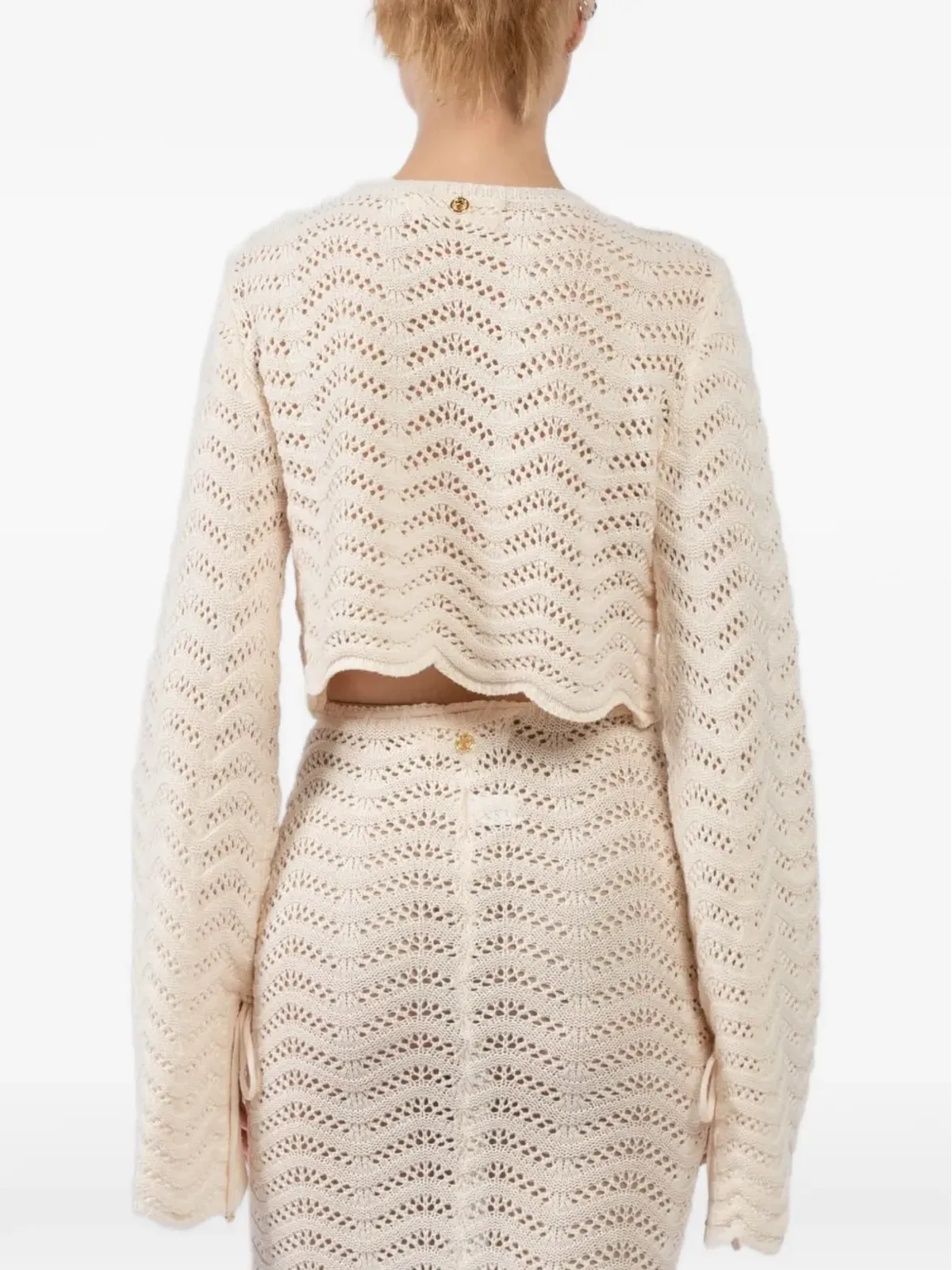 BANANHOT Miana knitted tie shirt - White - 画像4