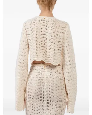 BANANHOT Miana knitted tie shirt - White - サムネイル4