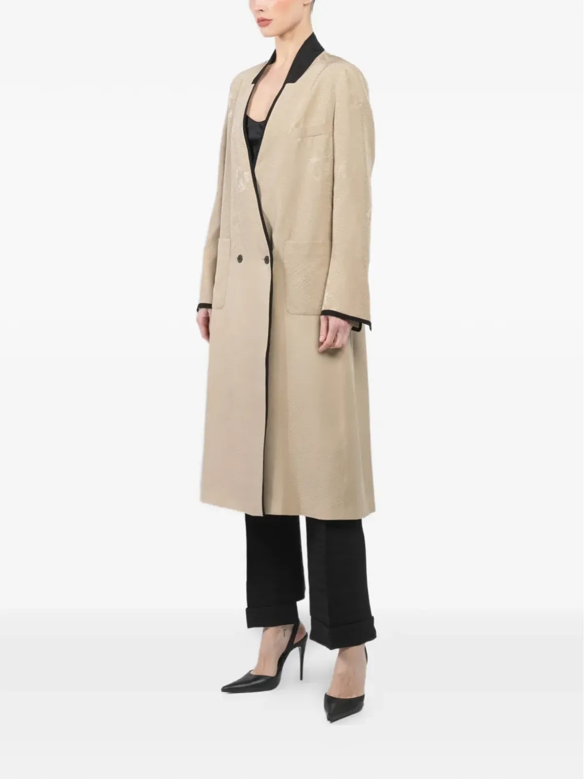 IBRIGU Juban kimono coat - Neutrals - 画像3