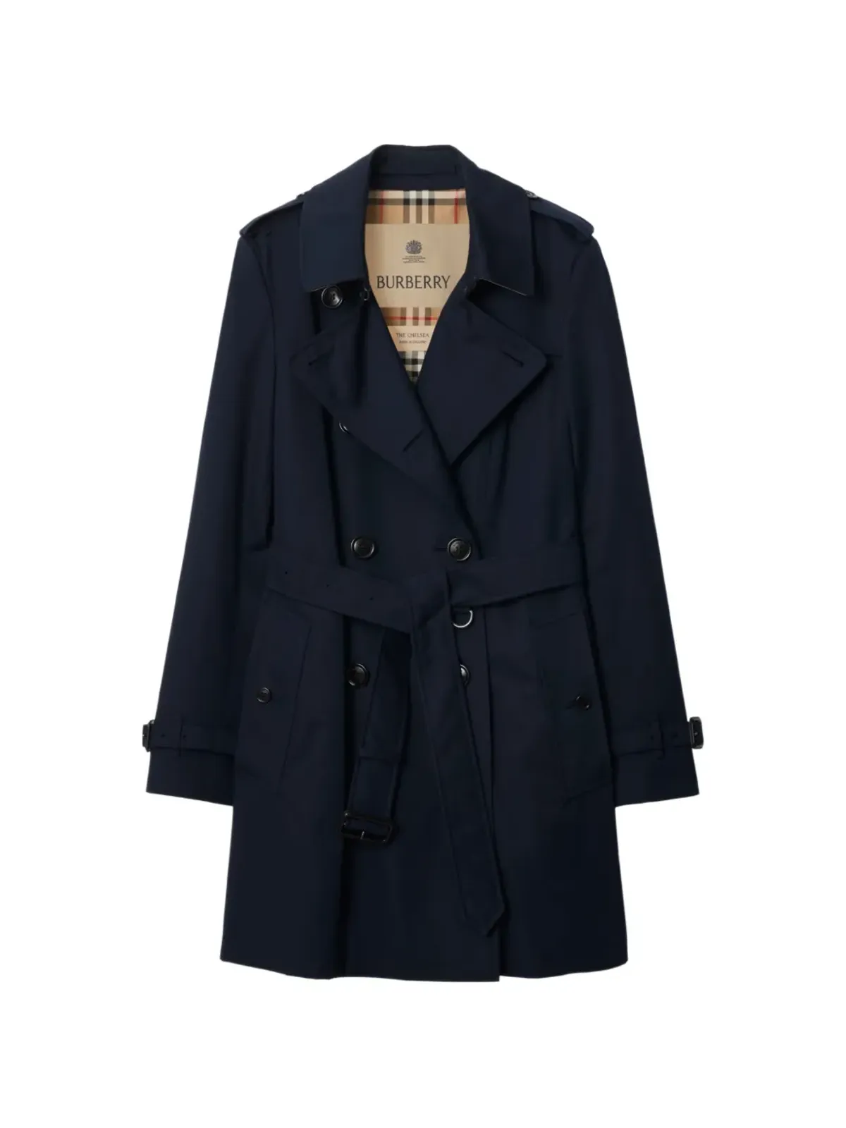 Burberry ショート チェルシー ヘリテージ トレンチコート ブルー - 画像1