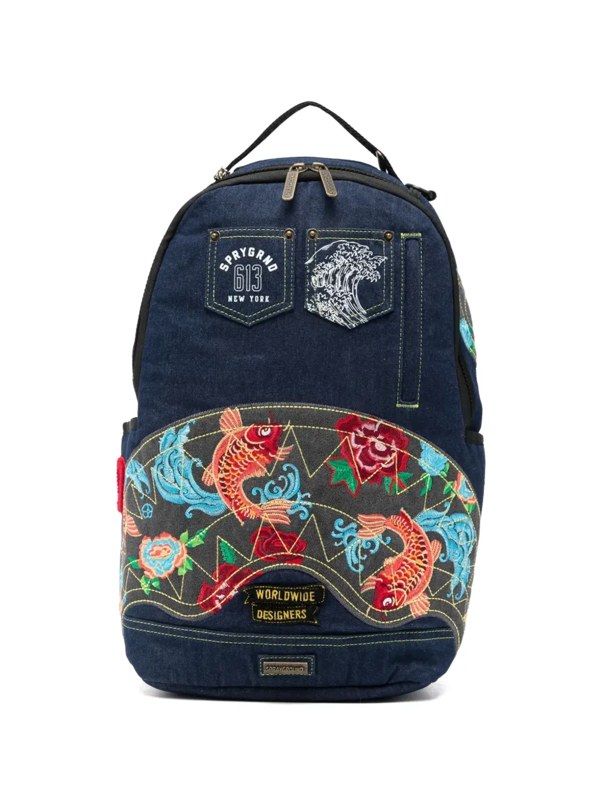 Sprayground Evisu Style embroidered backpack - Blue - 画像1