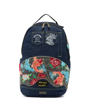 Sprayground Evisu Style embroidered backpack - Blue - サムネイル1