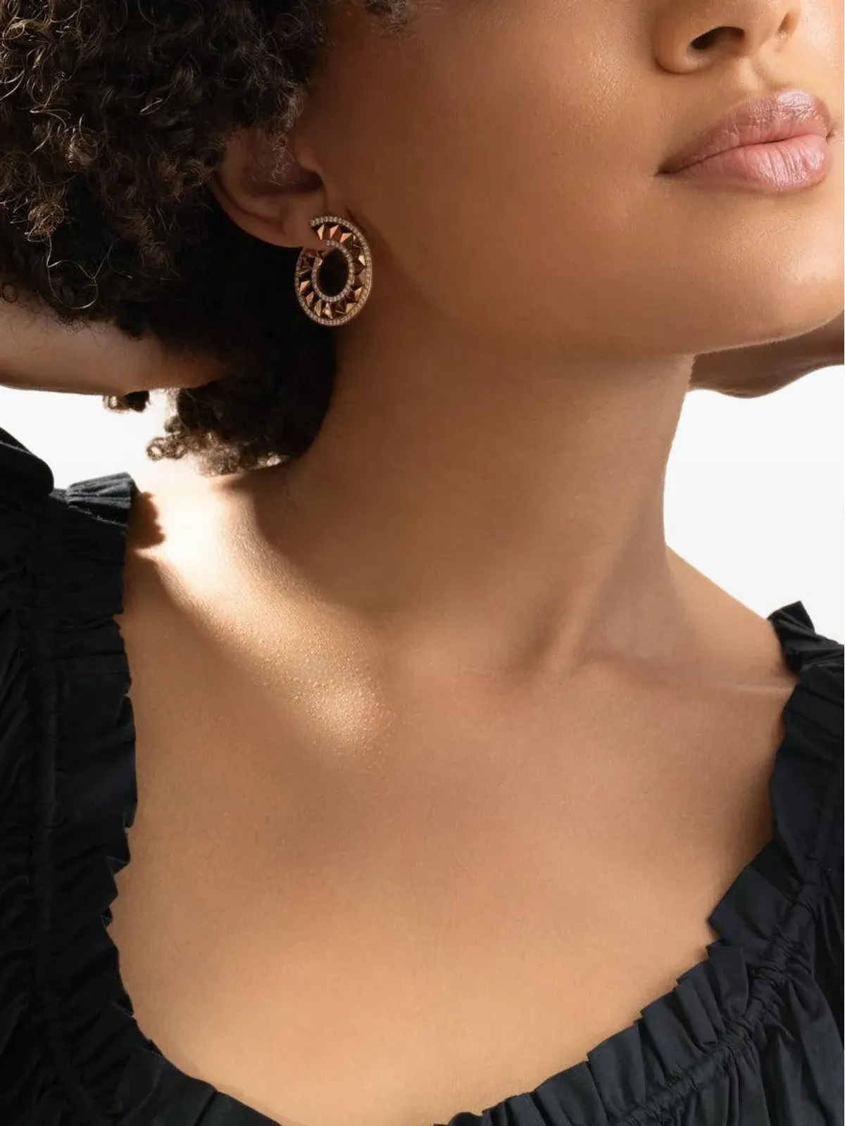 Alessa Jewelry フォース ダイヤモンド イヤリング ゴールド - 画像2