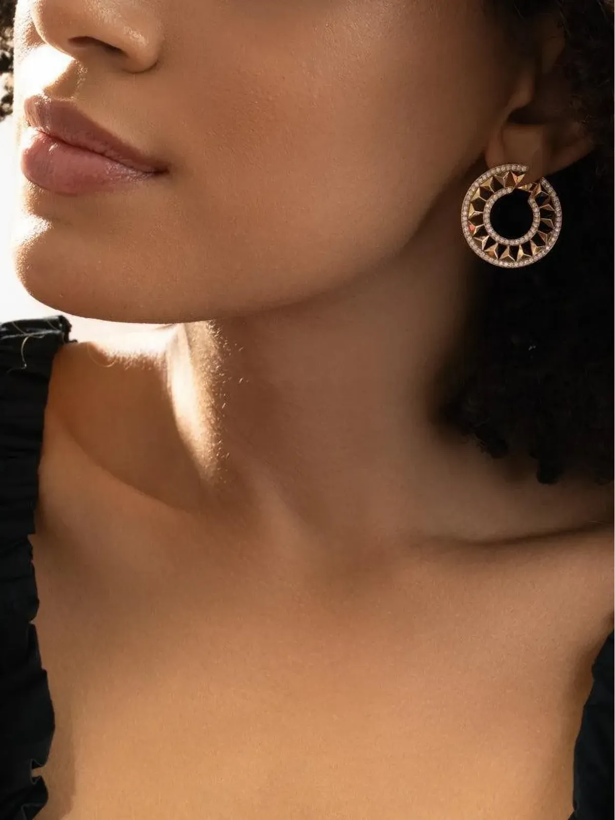 Alessa Jewelry フォース ダイヤモンド イヤリング ゴールド - 画像3