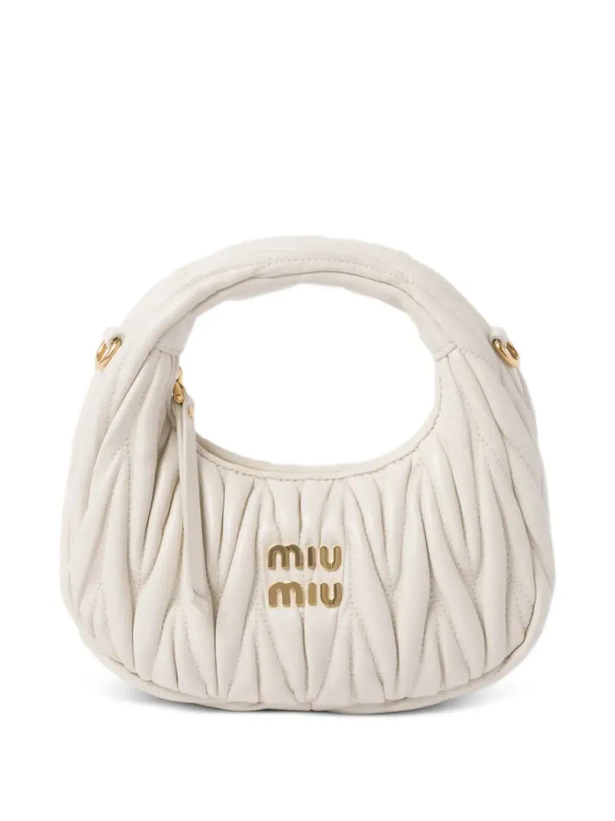 Miu Miu Wander matelassé leather mini bag - White - 画像1