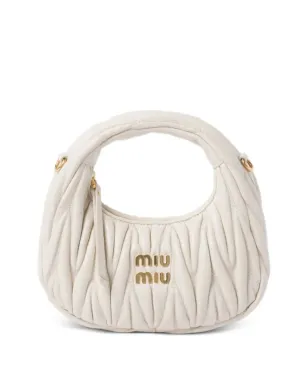 Miu Miu Wander matelassé leather mini bag - White - サムネイル1
