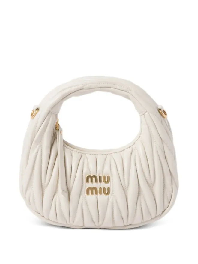 Miu Miu Miu Miu Wander matelassé leather mini bag - Whiteの商品画像