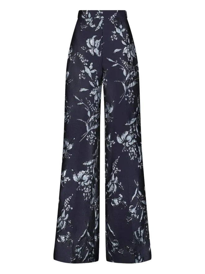 Lela Rose Lela Rose メタリック花柄のワイドレッグパンツの商品画像