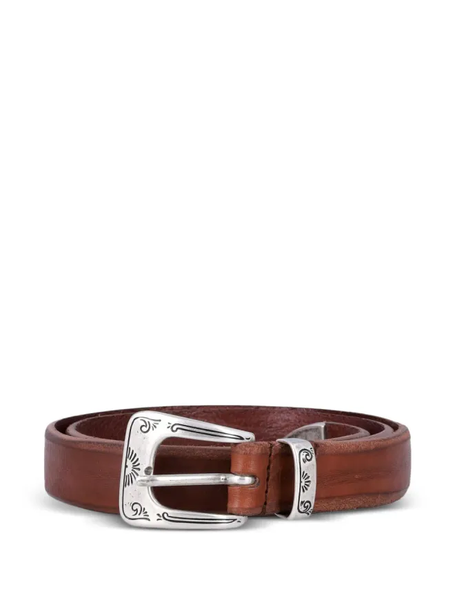 Fabrizio Mancini Fabrizio Mancini 彫刻入りバックル レザー ベルト - Brownの商品画像