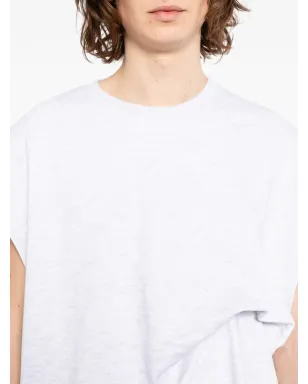 Moohong ドレープ付きノースリーブTシャツ - グレー - サムネイル5