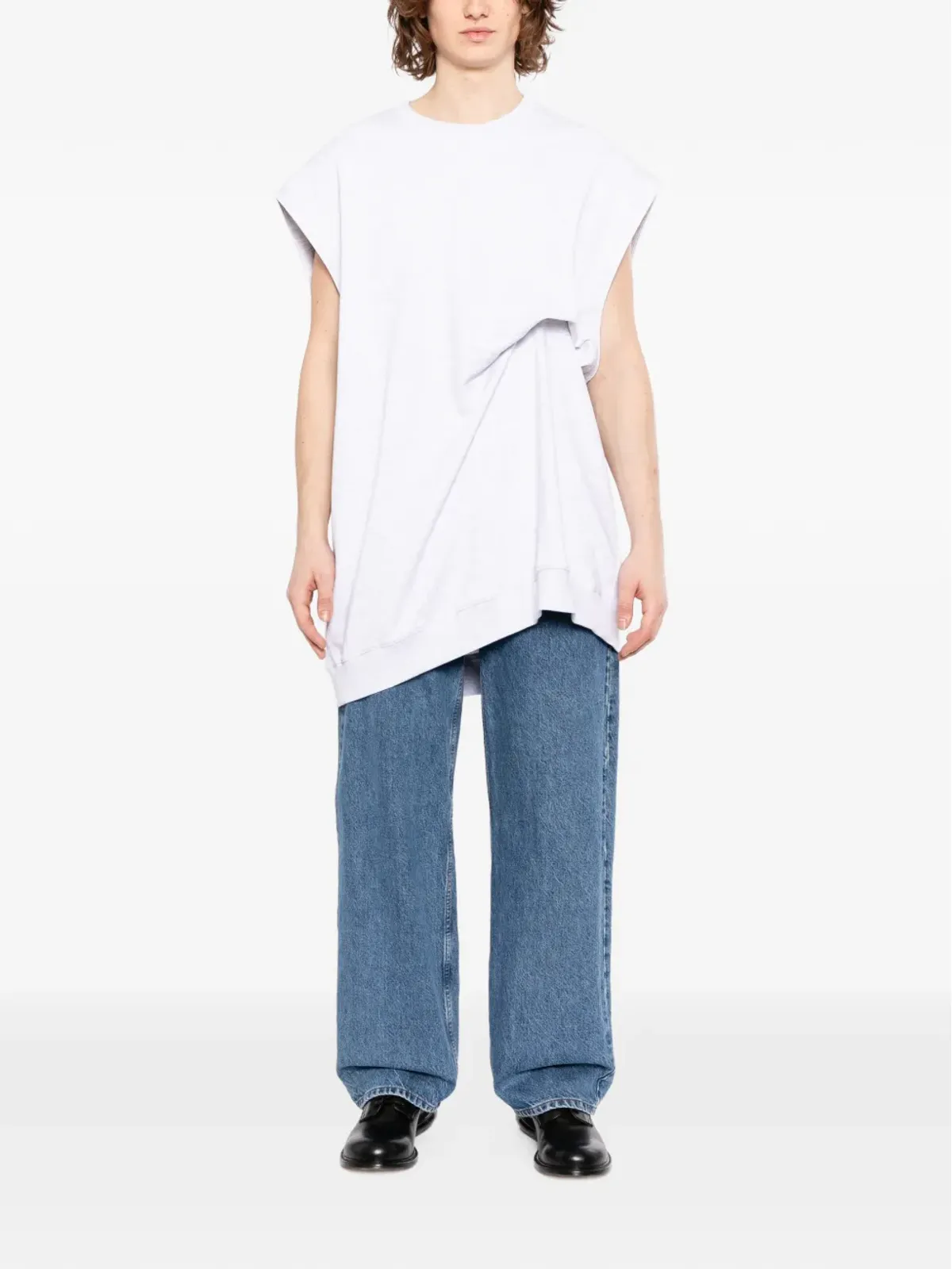 Moohong ドレープ付きノースリーブTシャツ - グレー - 画像2