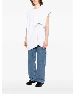 Moohong ドレープ付きノースリーブTシャツ - グレー - サムネイル3