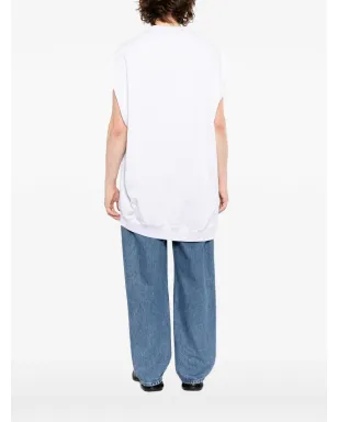 Moohong ドレープ付きノースリーブTシャツ - グレー - サムネイル4
