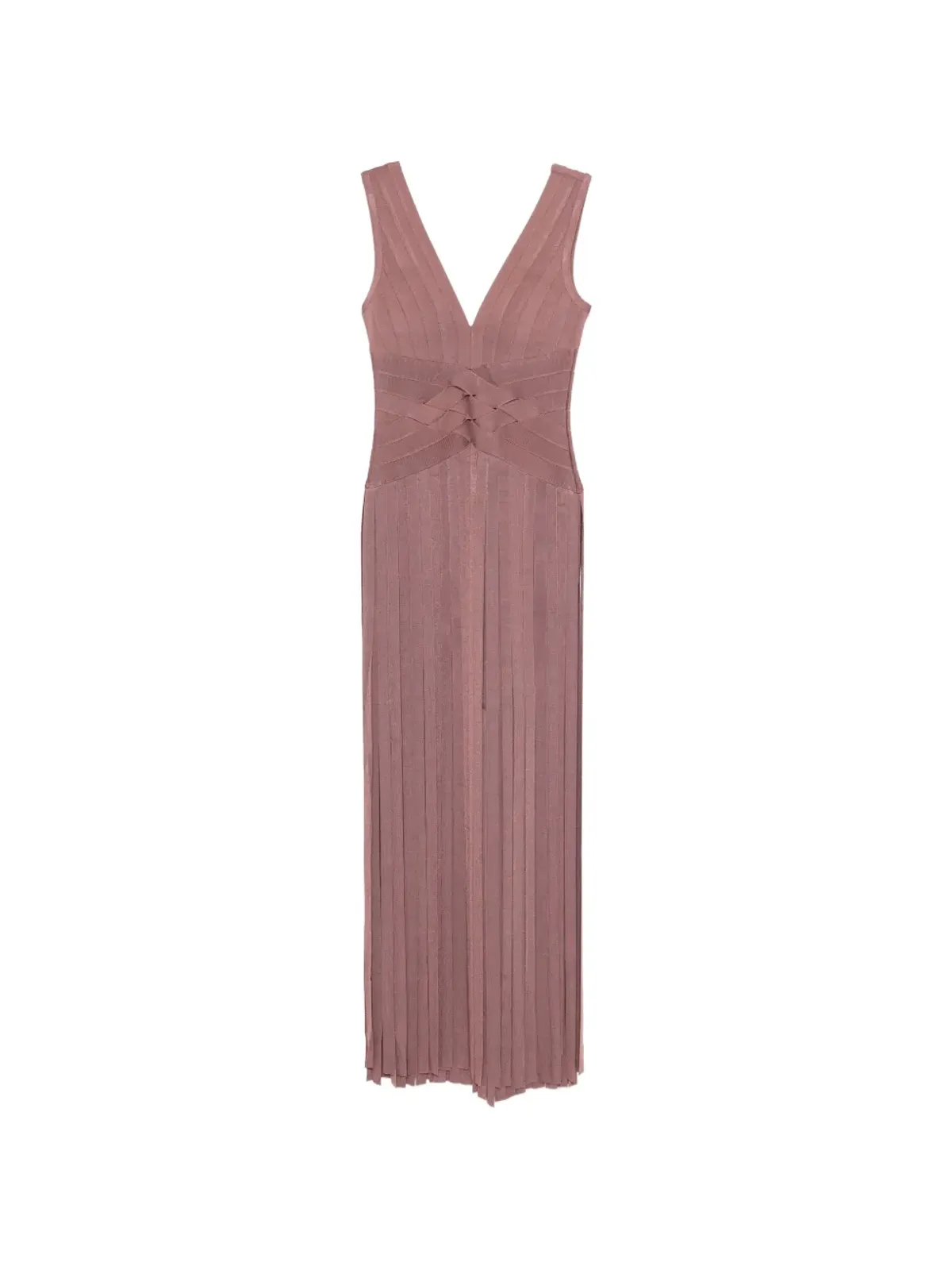 Herve Leger Vネック・プリーツドレス - 画像1