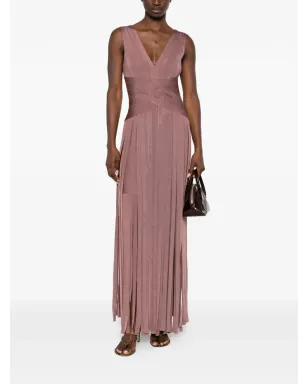 Herve Leger Vネック・プリーツドレス - サムネイル2