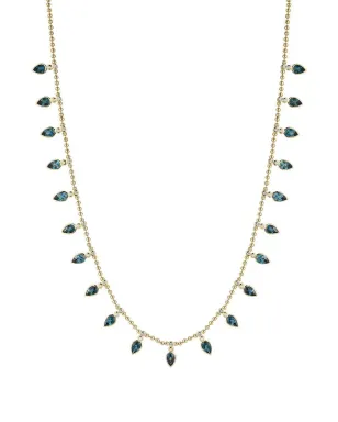 Storrow Jewelry パール・ダイヤモンド・ロンドンブルー トパーズ・ビーズ カラー ネックレス - Gold - サムネイル1