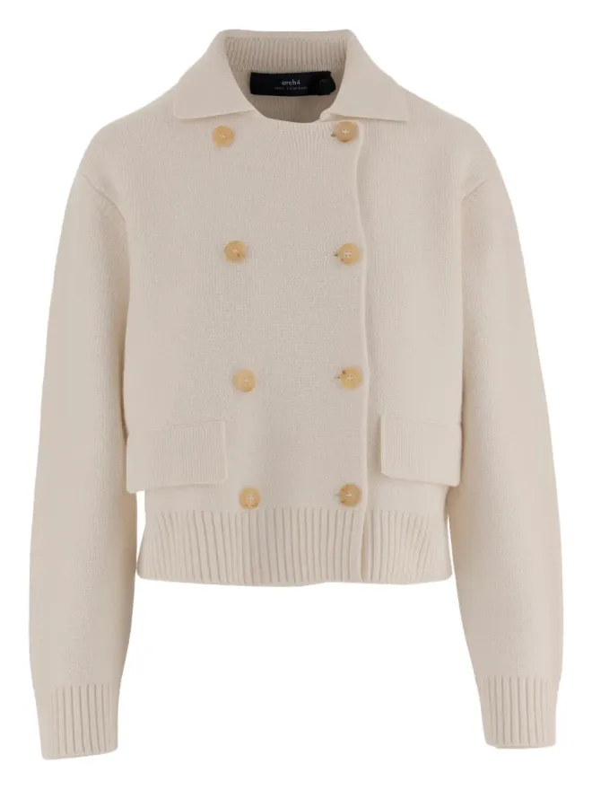 arch4 arch4 ダブルブレスト リブ編み ジャケットの商品画像