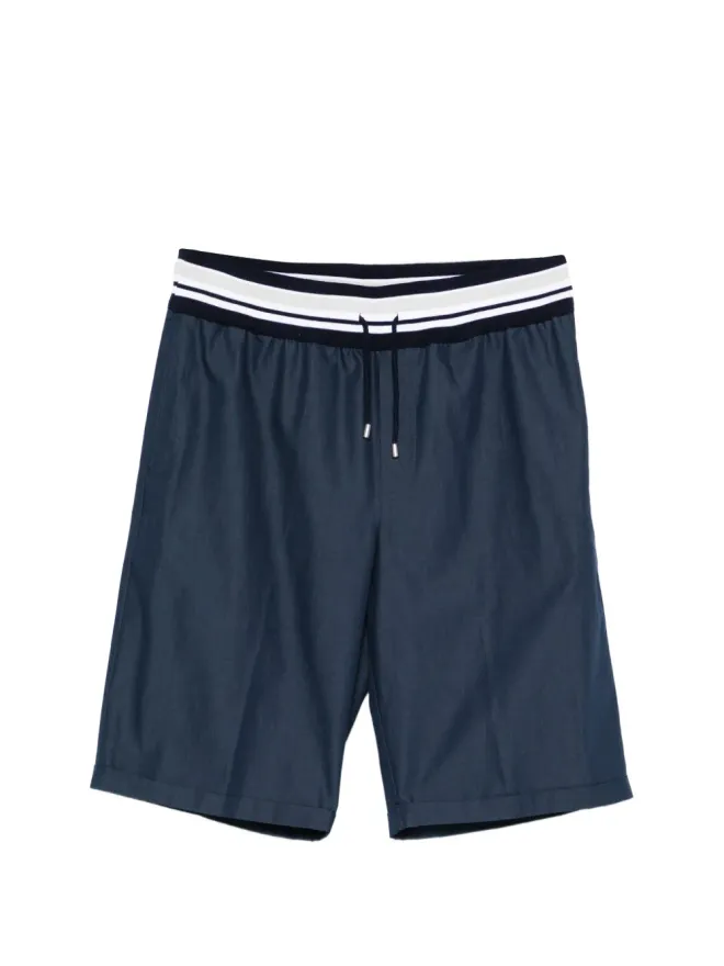 PANICALE PANICALE ストライプ柄ドローストリングショーツ - Blueの商品画像
