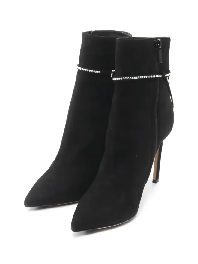 Jimmy Choo Pre-Owned Jimmy Choo Pre-Owned 2000s rhinestone suede boots - Blackの商品画像