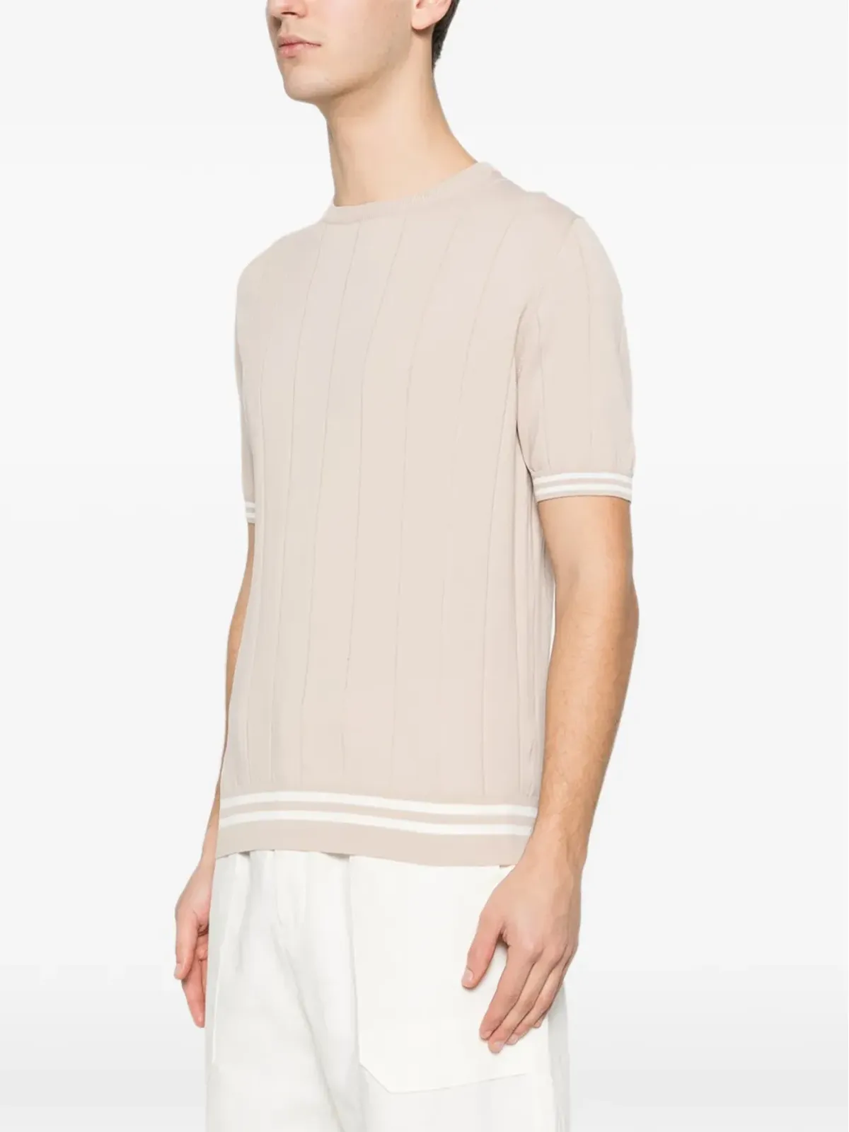 PANICALE リブ編みストライプTシャツ - 画像3