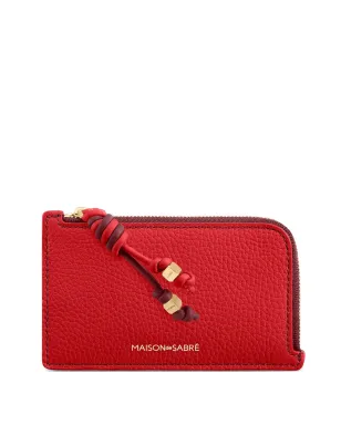 MAISON de SABRÉ ペブルドレザー ZIPカードホルダー - レッド - サムネイル1