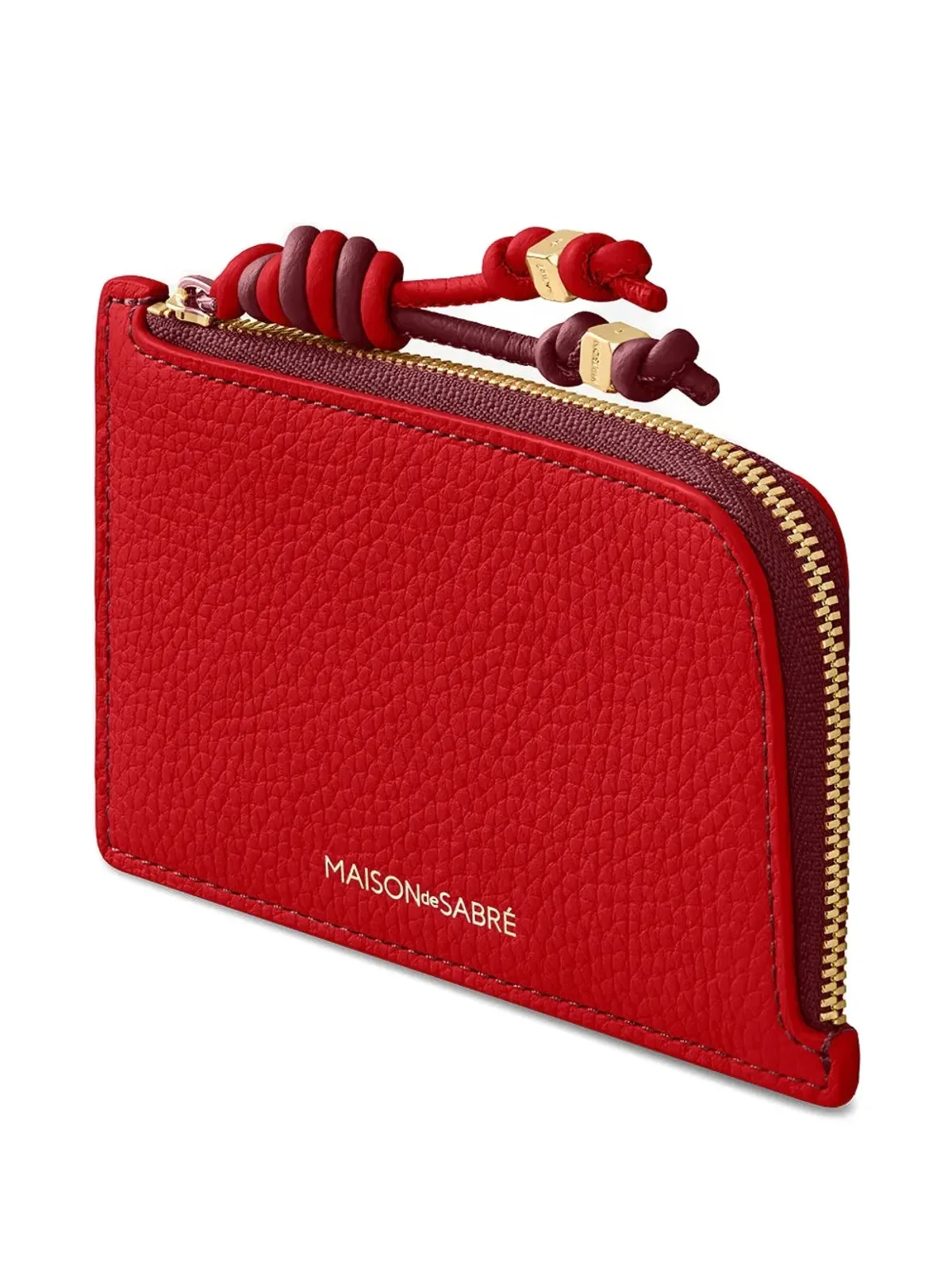 MAISON de SABRÉ ペブルドレザー ZIPカードホルダー - レッド - 画像3
