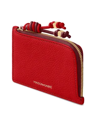 MAISON de SABRÉ ペブルドレザー ZIPカードホルダー - レッド - サムネイル3