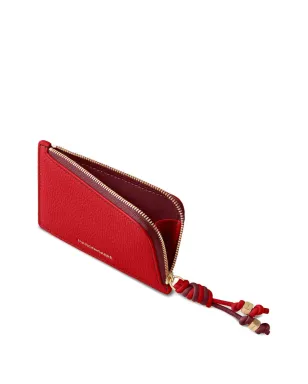 MAISON de SABRÉ ペブルドレザー ZIPカードホルダー - レッド - サムネイル4