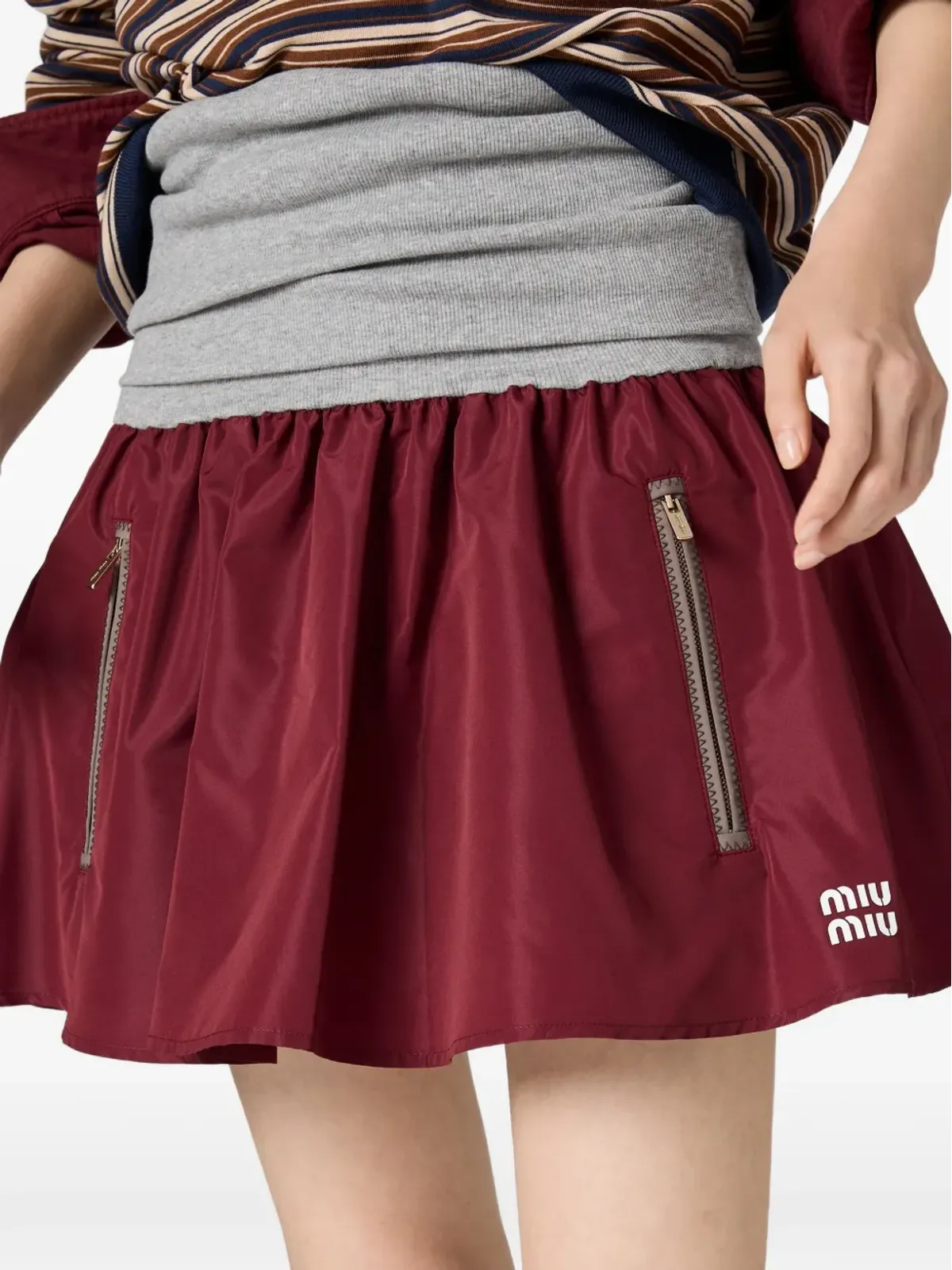 Miu Miu エラスティックウエストミニスカート - Red - 画像5