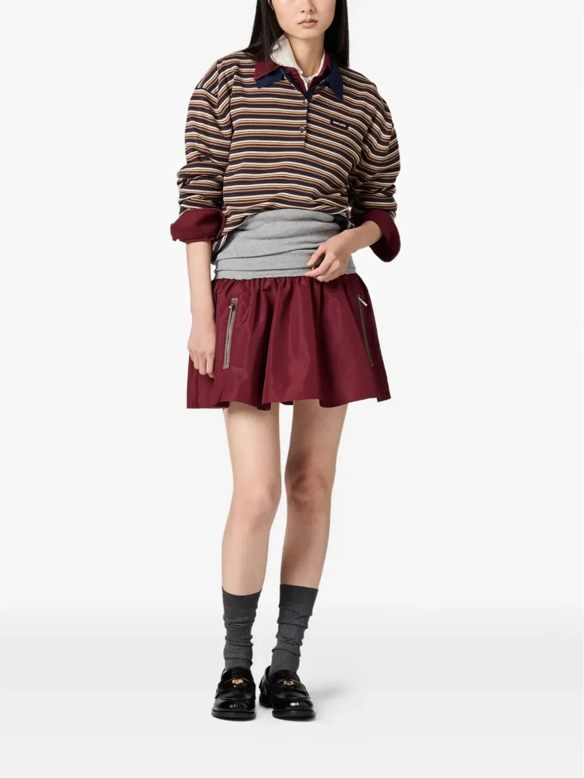 Miu Miu エラスティックウエストミニスカート - Red - 画像2
