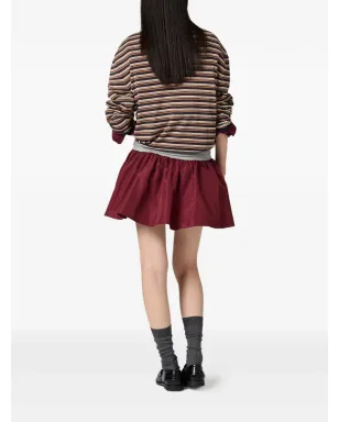 Miu Miu エラスティックウエストミニスカート - Red - サムネイル3