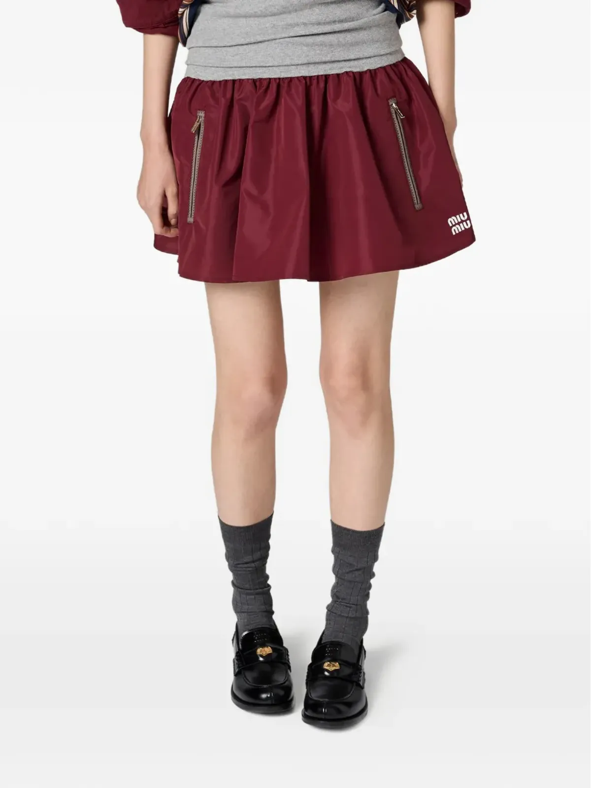 Miu Miu エラスティックウエストミニスカート - Red - 画像4