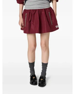 Miu Miu エラスティックウエストミニスカート - Red - サムネイル4