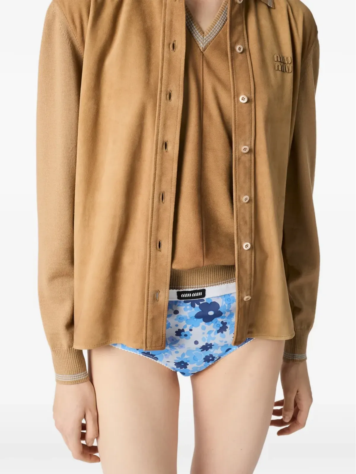 Miu Miu ロゴディテール ボタン留めシャツ - 画像4