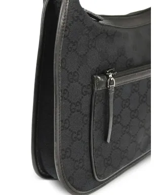 Gucci Pre-Owned 1990年代～2000年代初頭のGGキャンバスショルダーバッグ - ブラック - サムネイル3