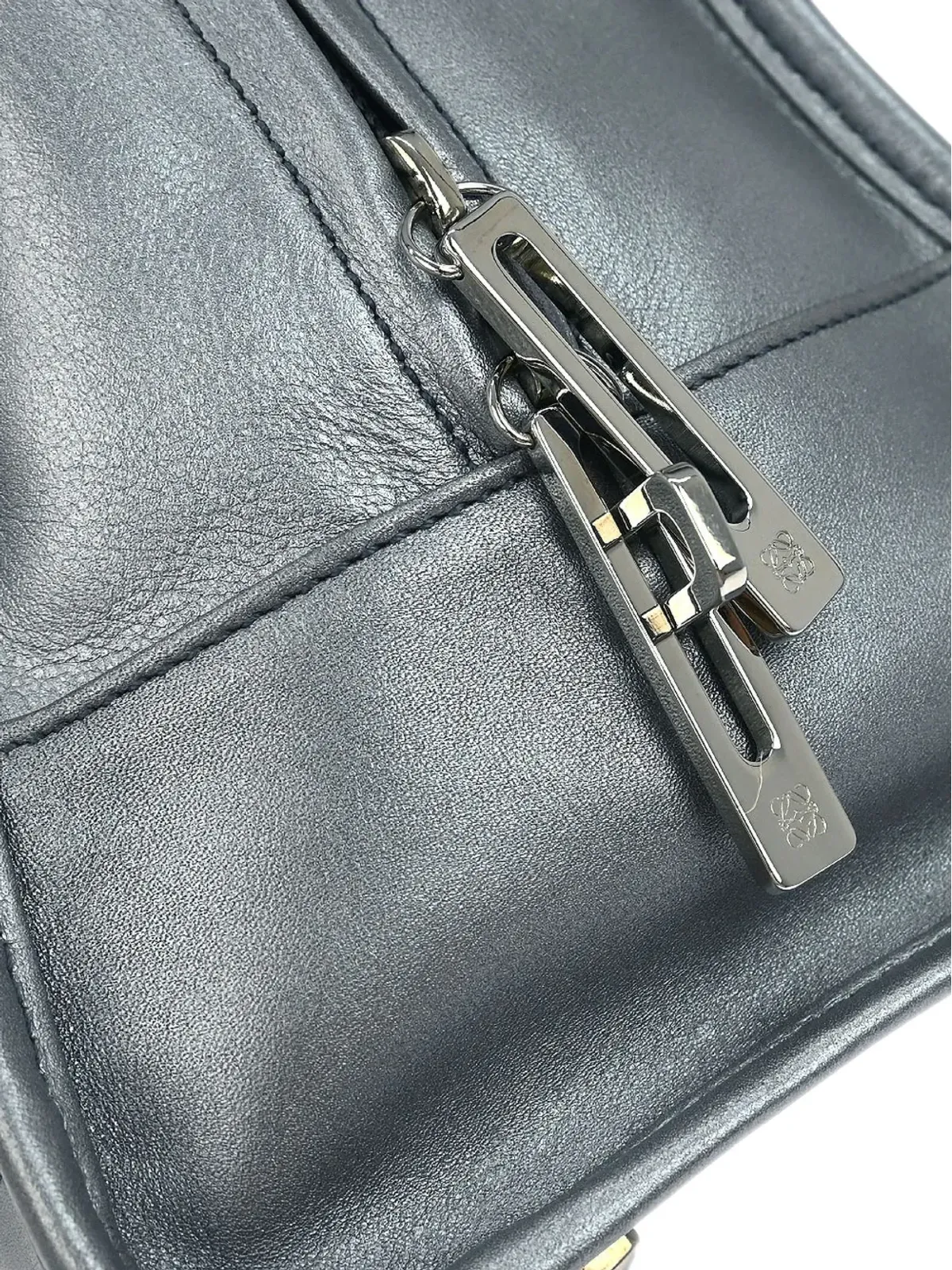 Loewe Pre-Owned アマゾナ レザー トートバッグ - Silver - 画像4